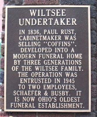 Wiltsee Undertaker Marker. Click for full size. Wiltsee Undertaker Marker image. Click for full size.