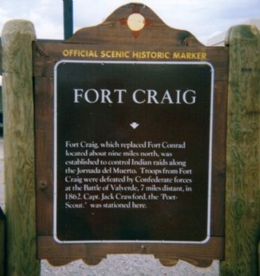 Fort Craig, N.M. Marker image. Click for full size.
