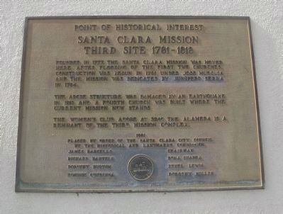 Santa Clara Mission Marker. Click for full size. Santa Clara Mission Marker image. Click for full size.