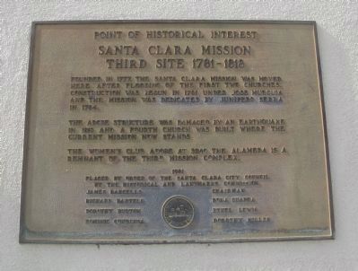 Santa Clara Mission Marker image. Click for full size.