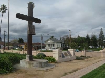 Santa Clara Mission Markers and Mission Cross. Click for full size. Santa Clara Mission Markers and Mission Cross image. Click for full size.