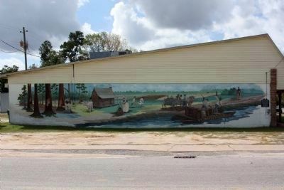 Puddin� Swamp 1776 – The Frontier Marker (far right) and Mural, on old Griffin Drug Store image. Click for full size.