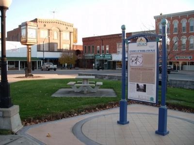 Looking North/East - Lincoln at Work and Play / Marker. Click for full size. Looking North/East - Lincoln at Work and Play / Marker image. Click for full size.