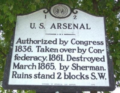 U.S. Arsenal Marker. Click for full size. U.S. Arsenal Marker image. Click for full size.