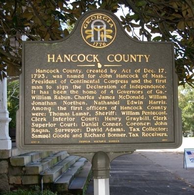 Hancock County Marker. Click for full size. Hancock County Marker image. Click for full size.
