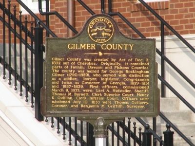 Gilmer County Historical Marker image. Click for full size.