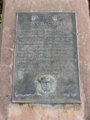 Battle of Santa Clara Marker. Click for full size. Battle of Santa Clara Marker image. Click for full size.