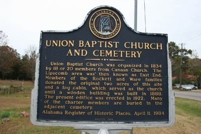 Union Baptist Church And Cemetery Marker. Click for full size. Union Baptist Church And Cemetery Marker image. Click for full size.