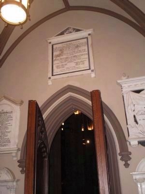 Marker in Trinity Church in New York City. Click for full size. Marker in Trinity Church in New York City image. Click for full size.