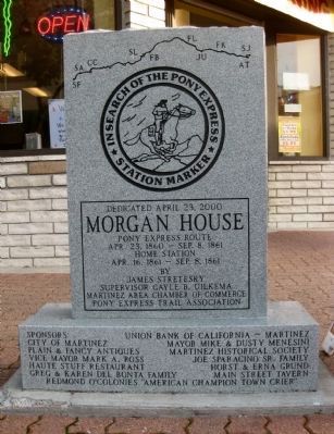 Morgan House Marker (Front) image. Click for full size.