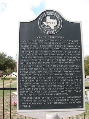 Vance Cemetery Marker image. Click for full size.