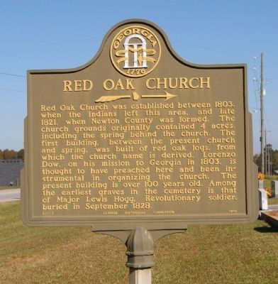 Red Oak Church Marker image. Click for full size.