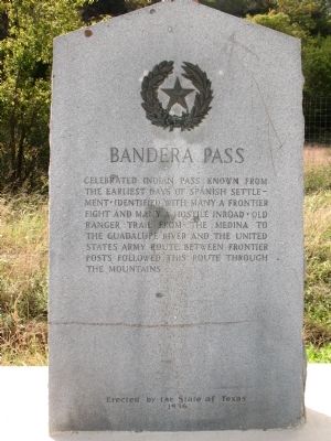 Bandera Pass Marker image. Click for full size.