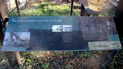 The Richmond-Petersburg Railroad Bridge Marker. Click for full size. The Richmond-Petersburg Railroad Bridge Marker image. Click for full size.