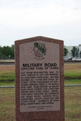 Military Road - Choctaw Trail of Tears Marker image. Click for full size.