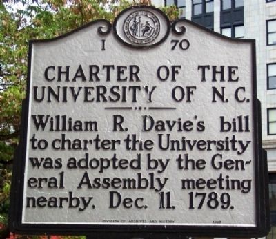 Charter of the University of N. C. Marker image. Click for full size.