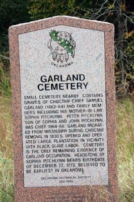 Garland Cemetery Marker image. Click for full size.