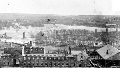 Ruins of State Arsenal and Richmond & Petersburg Railroad Bridge. Click for full size. Ruins of State Arsenal and Richmond & Petersburg Railroad Bridge image. Click for full size.
