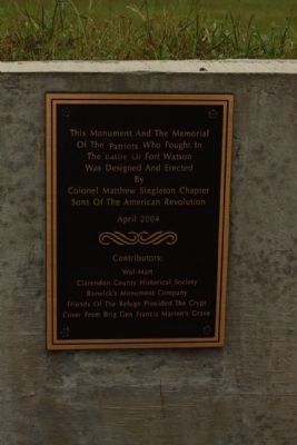 2nd Battle of Fort Watson Marker. Click for full size. 2nd Battle of Fort Watson Marker image. Click for full size.