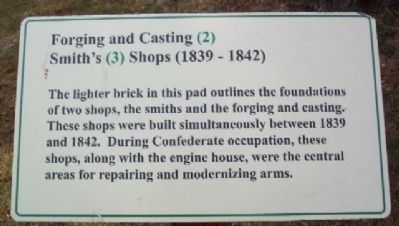 Forging and Casting [and] Smith's Shops (1839 - 1842) Marker image. Click for full size.