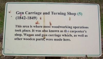 Gun Carriage and Turning Shop (1842 - 1849) Marker. Click for full size. Gun Carriage and Turning Shop (1842 - 1849) Marker image. Click for full size.