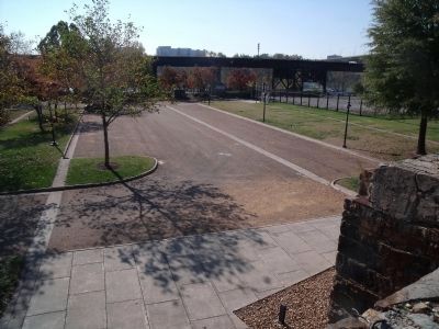 Lines in the parking lot represent the outlines of buildings. Click for full size. Lines in the parking lot represent the outlines of buildings image. Click for full size.