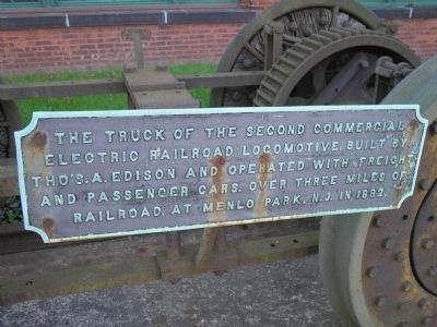 Second Commercial Electric Railroad Locomotive Marker. Click for full size. Second Commercial Electric Railroad Locomotive Marker image. Click for full size.