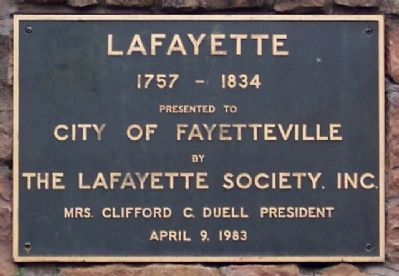 Lafayette 1757 - 1834 Statue Marker image. Click for full size.