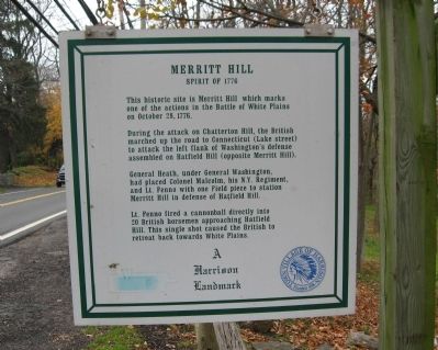 Merritt Hill Marker image. Click for full size.