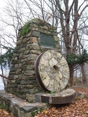 Reuben Wrights Mills Marker and Millstones image. Click for full size.