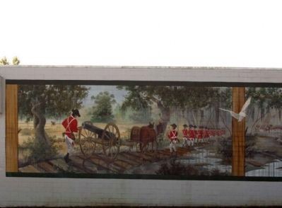 Battle of Wyboo Swamp Mural left panel image. Click for full size.