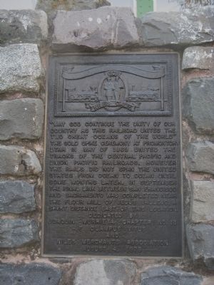 Completion of the Transcontinental Railroad Marker. Click for full size. Completion of the Transcontinental Railroad Marker image. Click for full size.