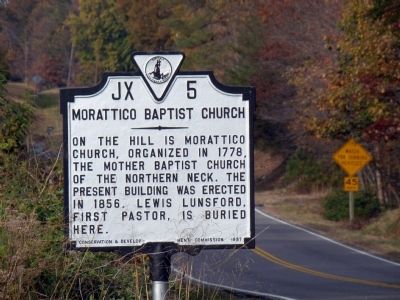 Morattico Baptist Church Marker image. Click for full size.