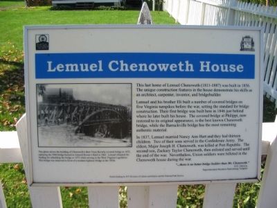 Lemuel Chenoweth House Marker. Click for full size. Lemuel Chenoweth House Marker image. Click for full size.