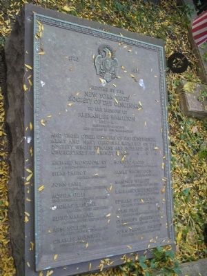New York State Society of the Cincinnati Marker. Click for full size. New York State Society of the Cincinnati Marker image. Click for full size.
