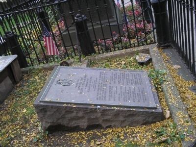 Marker in Trinity Churchyard image. Click for full size.