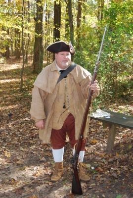 Reenactor with musket and bayonet image. Click for full size.