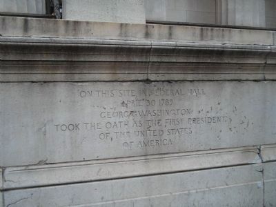 On this site in Federal Hall Marker. Click for full size. On this site in Federal Hall Marker image. Click for full size.