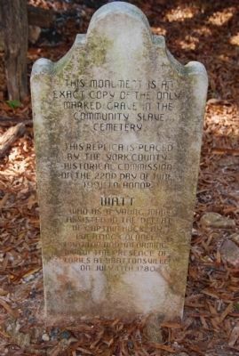 Grave marker of Bratton family slave image. Click for full size.