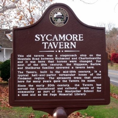 Sycamore Tavern Marker image. Click for full size.
