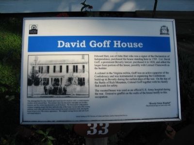 David Goff House Marker image. Click for full size.