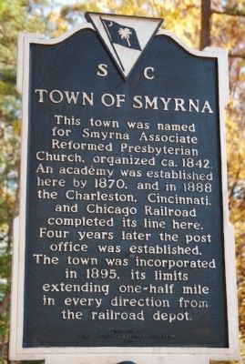 Town of Smyrna Marker. Click for full size. Town of Smyrna Marker image. Click for full size.