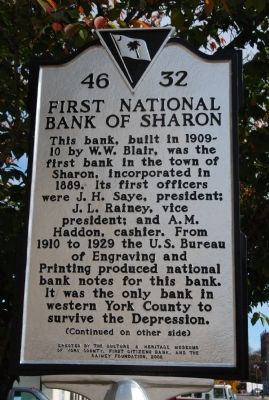 First National Bank of Sharon Marker image. Click for full size.