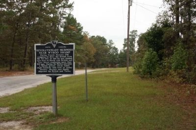 Revolutionary Skirmish Near Wyboo Swamp Marker, looking west along State Road 14-410 image. Click for full size.