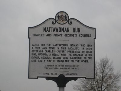 Mattawoman Run Marker image. Click for full size.