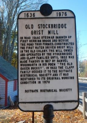 Old Stockbridge Grist Mill Marker image. Click for full size.