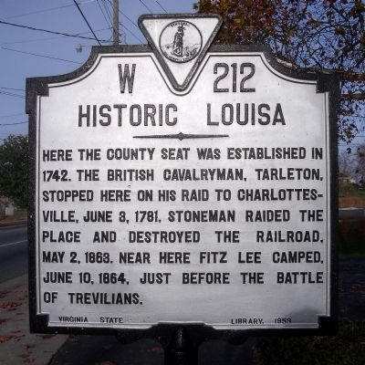 Historic Louisa Marker. Click for full size. Historic Louisa Marker image. Click for full size.