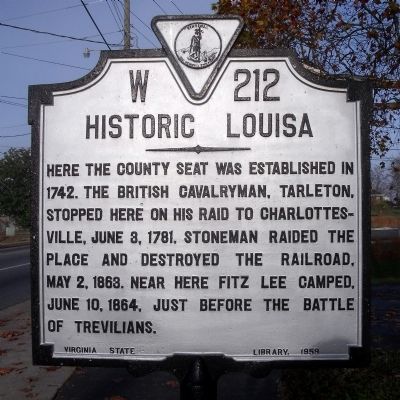 Historic Louisa Marker image. Click for full size.