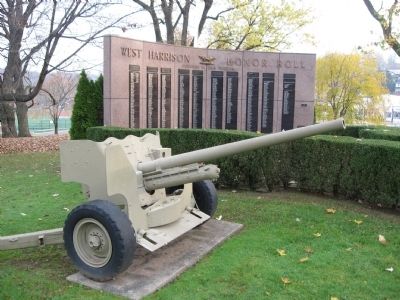 West Harrison Honor Roll and 37mm Gun image. Click for full size.