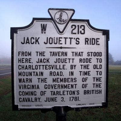 Jack Jouett's Ride Marker image. Click for full size.